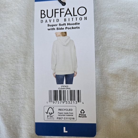Buffalo David Bitton NWT Women's Sz L Super Soft Stretch Fleece Pullover Hoodie - Picture 4 of 16
